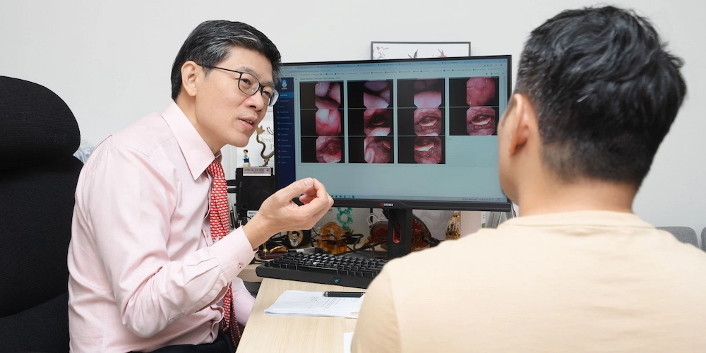 Patient consultation with Dr Ong Yew Kwang for post nasal drip